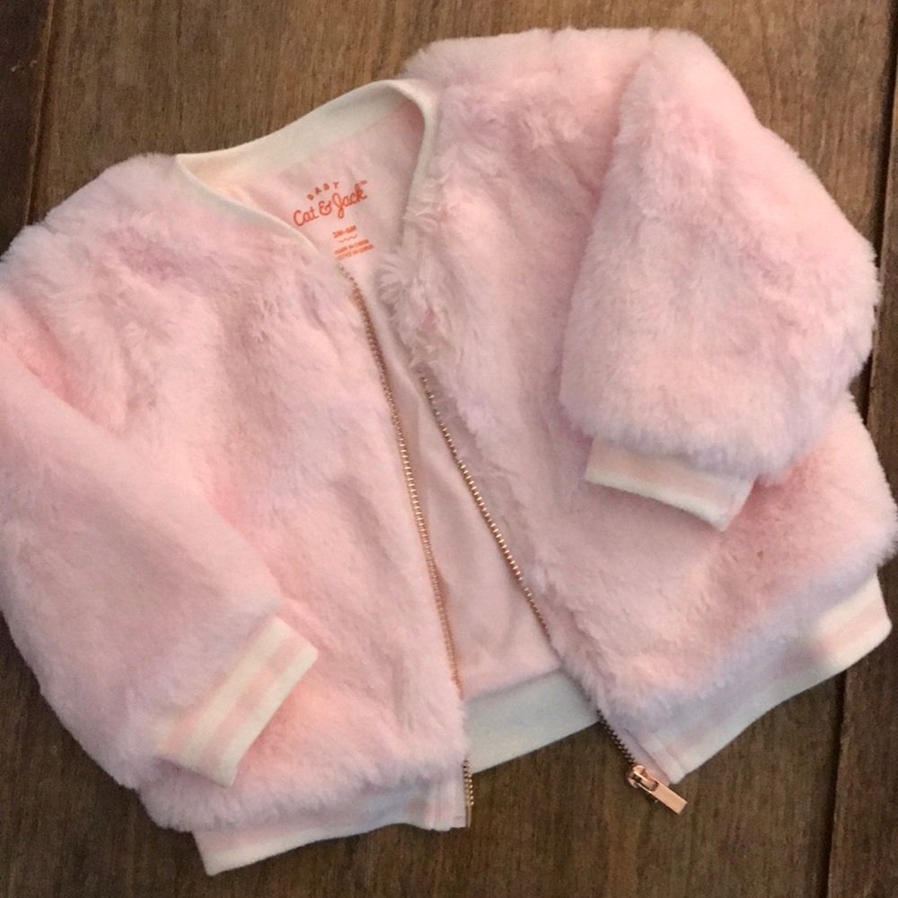 Faux fur baby jacket